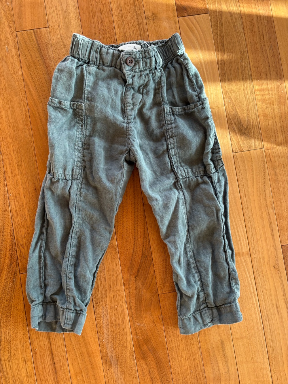 Zara Kids Cargo Jogger Pants in Slate Green